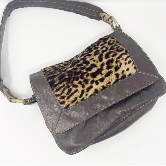 claudia firenze Handbags - Claudia Firenze leather & leopard calf hair purse